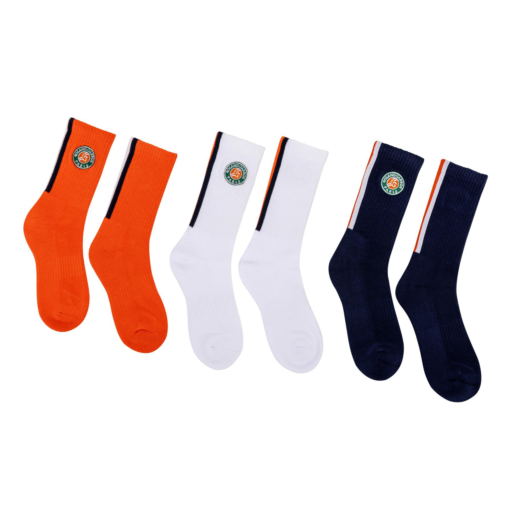 Set of 3 pairs of socks Roland Garros
