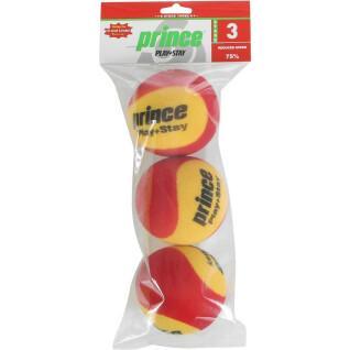 Set of 3 tennis balls Prince Play & stay – stage 3 (foam)